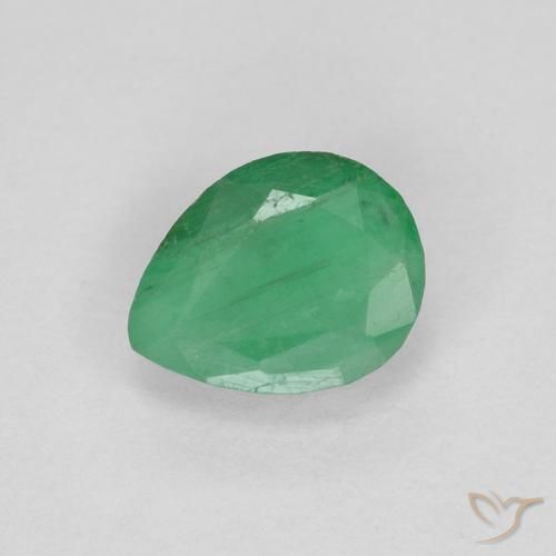 Émeraude Vert moyen naturelle En forme de poire, 0.36 ct, VS-SI