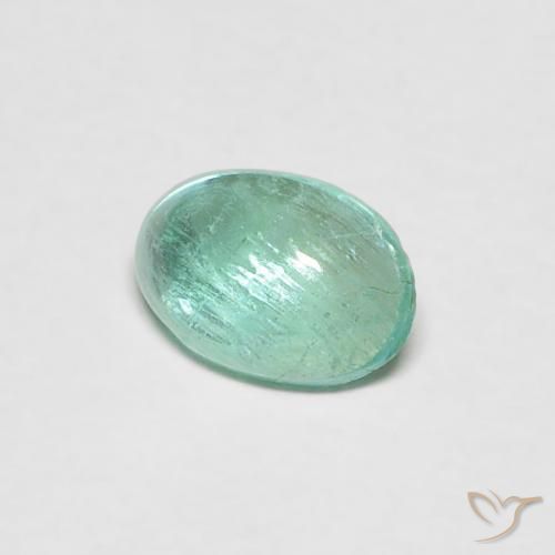 Émeraude Vert bleuâtre naturelle ovale, 0.34 ct, Transparent
