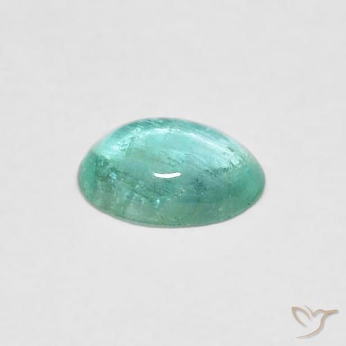 Émeraude Vert bleuâtre naturelle ovale, 0.34 ct, Transparent