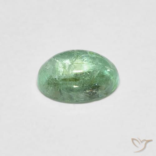 Émeraude Menthe légère naturelle ovale, 0.42 ct, Transparent
