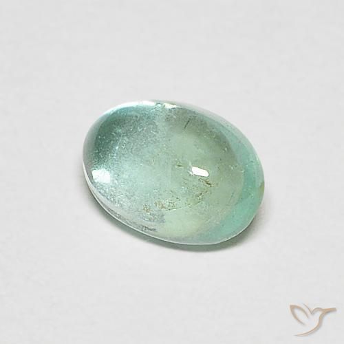 Émeraude Vert bleu naturelle ovale, 0.51 ct, Transparent