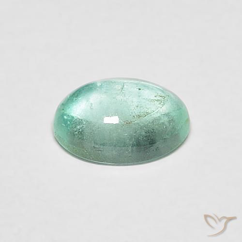 Émeraude Vert bleu naturelle ovale, 0.51 ct, Transparent