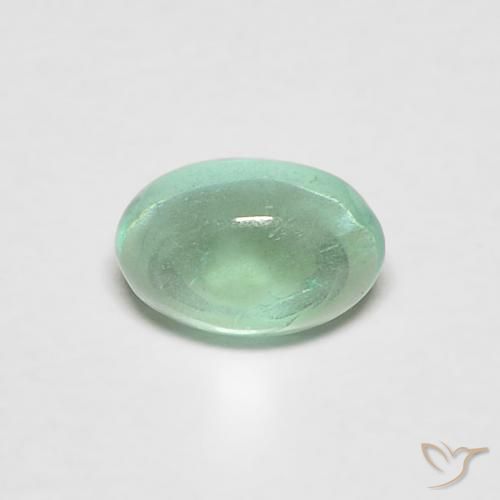 Émeraude Vert froid léger naturelle ovale, 0.40 ct, Transparent