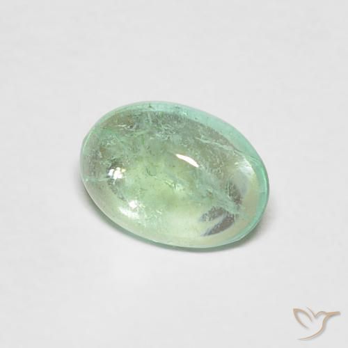 Émeraude Vert clair naturelle ovale, 0.58 ct, Transparent