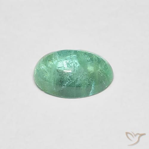 Émeraude Menthe verte naturelle ovale, 0.40 ct, Transparent