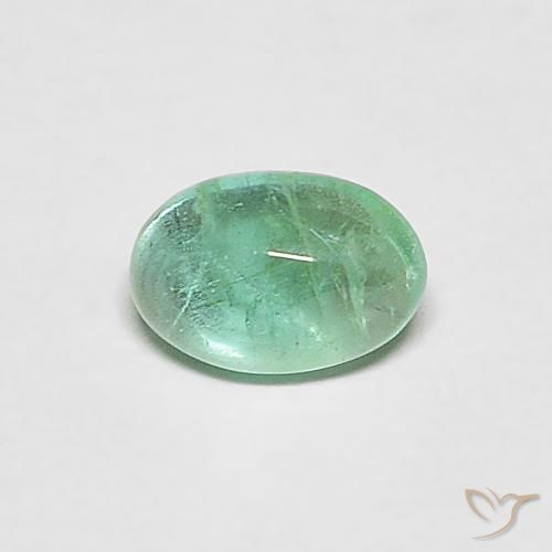 Émeraude Menthe verte naturelle ovale, 0.40 ct, Transparent