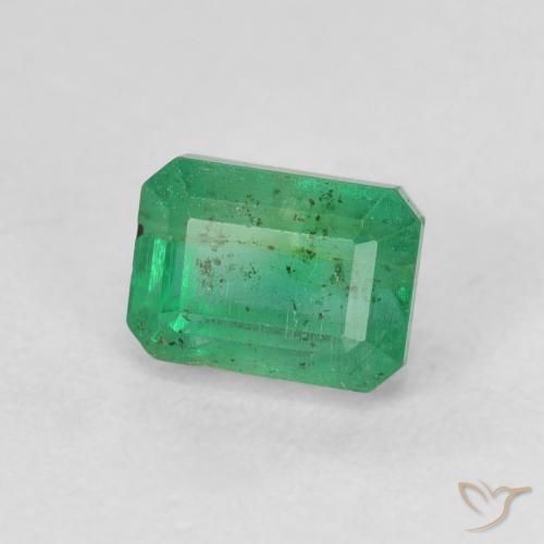 Émeraude vert naturelle taille émeraude, 0,98 ct, SI