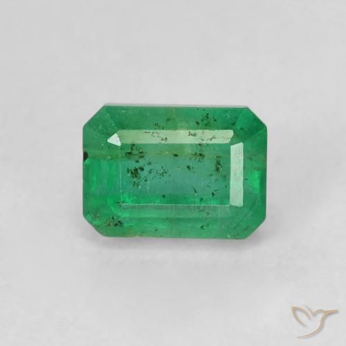Émeraude vert naturelle taille émeraude, 0,98 ct, SI