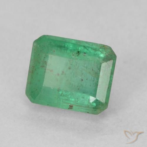 Émeraude Vert froid léger naturelle Octogone / coupe Émeraude, 0.74 ct, SI