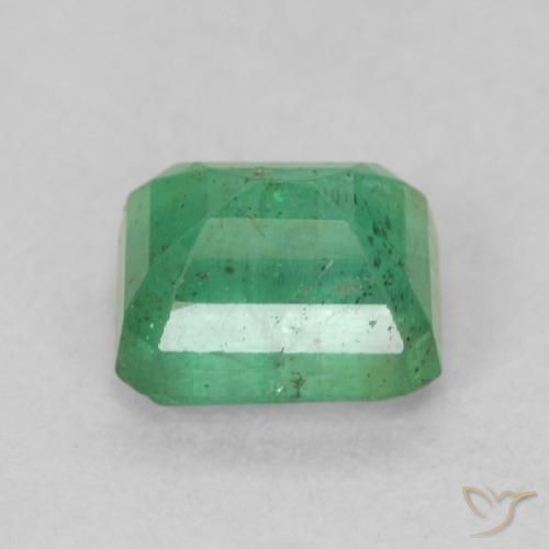 Émeraude Vert froid léger naturelle Octogone / coupe Émeraude, 0.74 ct, SI