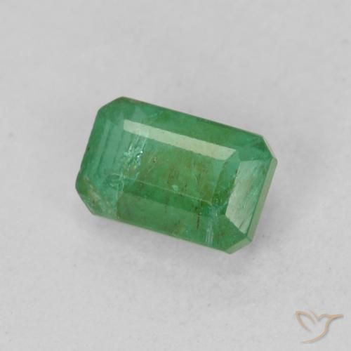 Émeraude Vert froid léger naturelle Octogone / coupe Émeraude, 0.73 ct, SI
