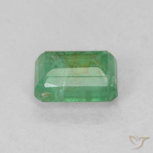 Émeraude Vert froid léger naturelle Octogone / coupe Émeraude, 0.73 ct, SI