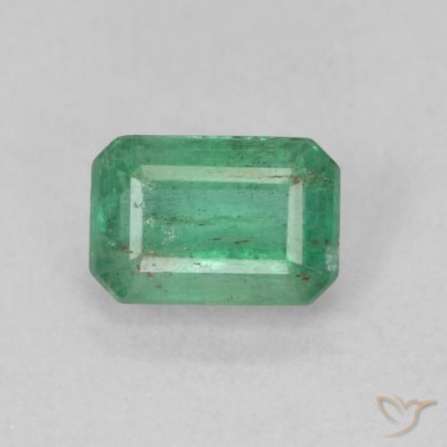 0.74ct Naturel Vert clair Émeraude, Taille émeraude, SI