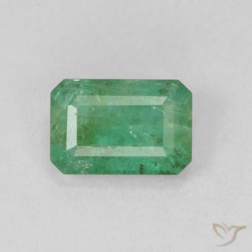 0.88ct Naturel Vert froid léger Émeraude, Taille émeraude, SI