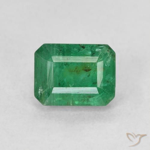0.94ct Naturel Vert frais Émeraude, Taille émeraude, SI