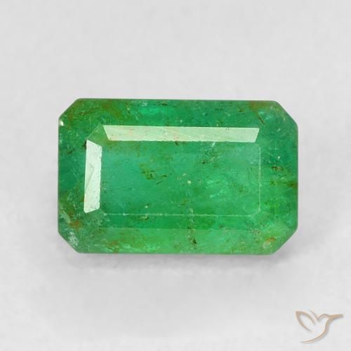 0.66ct Naturel Vert jaunâtre Émeraude, Taille émeraude, SI