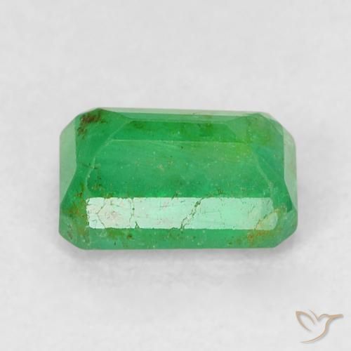 Émeraude Vert jaunâtre naturelle Octogone / coupe Émeraude, 0.66 ct, SI