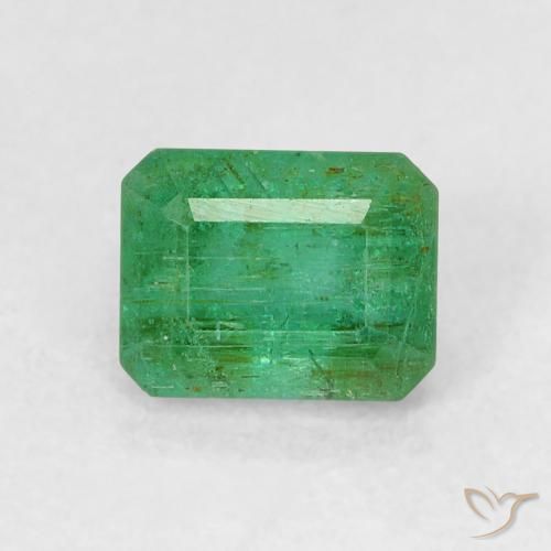 0.58ct Naturel Vert trèfle Émeraude, Taille émeraude, SI