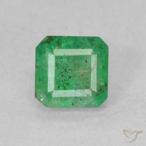 0.35ct Naturel Vert trèfle Émeraude, Taille émeraude, SI-I1