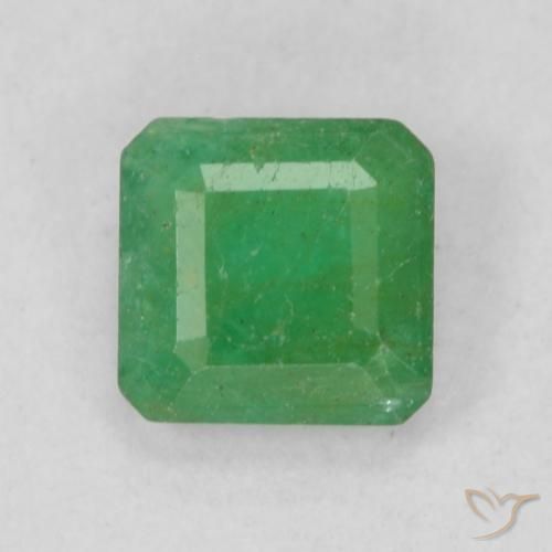 0.42ct Naturel Vert jaunâtre Émeraude, Taille émeraude, SI