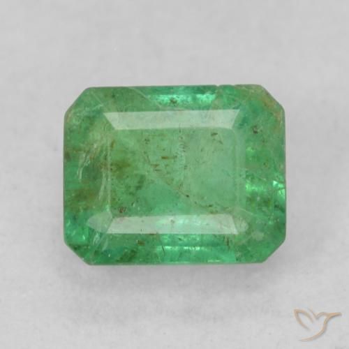 0.51ct Naturel Vert moyen Émeraude, Taille émeraude, SI-I1