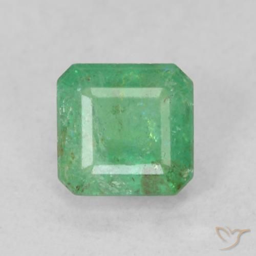 0.44ct Naturel Vert trèfle Émeraude, Taille émeraude, SI