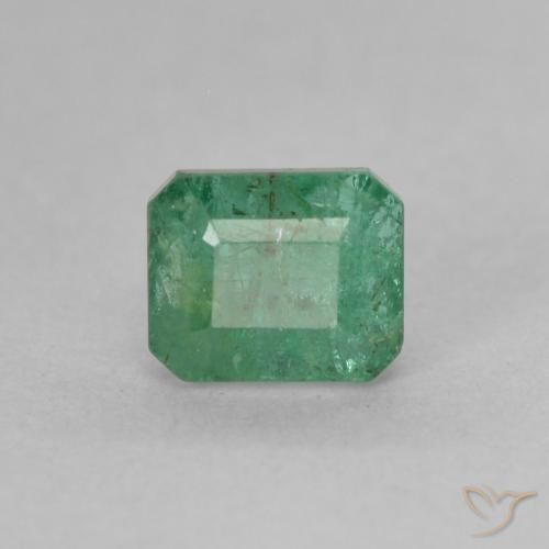0.89ct Naturel Vert clair moyen Émeraude, Taille émeraude, SI
