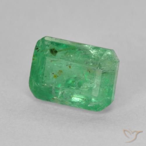Émeraude Vert clair naturelle Octogone / coupe Émeraude, 1.13 ct, SI-I1
