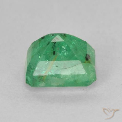 Émeraude Vert clair naturelle Octogone / coupe Émeraude, 1.13 ct, SI-I1