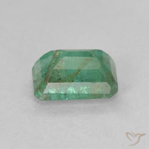 Émeraude Vert clair moyen naturelle Octogone / coupe Émeraude, 0.69 ct, SI-I1