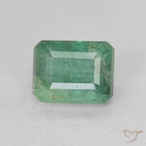 0.86ct Naturel Vert clair moyen Émeraude, Taille émeraude, SI-I1