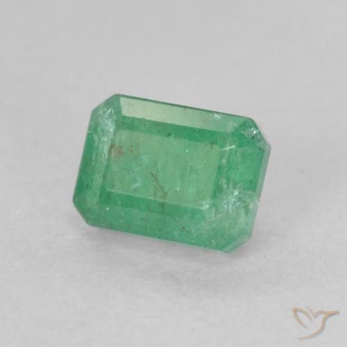 Émeraude Vert clair moyen naturelle Octogone / coupe Émeraude, 0.66 ct, SI-I1
