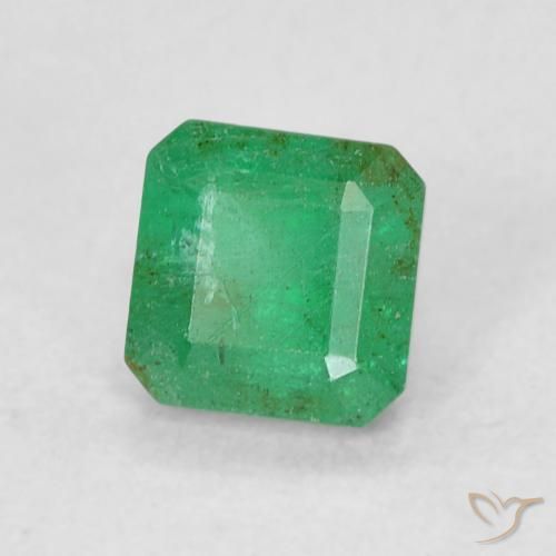 Émeraude Vert basilic léger naturelle Octogone / coupe Émeraude, 0.43 ct, SI