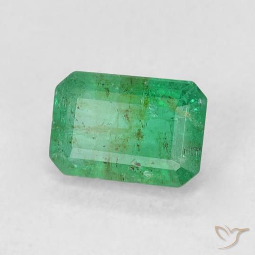 Émeraude Vert basilic léger naturelle Octogone / coupe Émeraude, 0.59 ct, SI