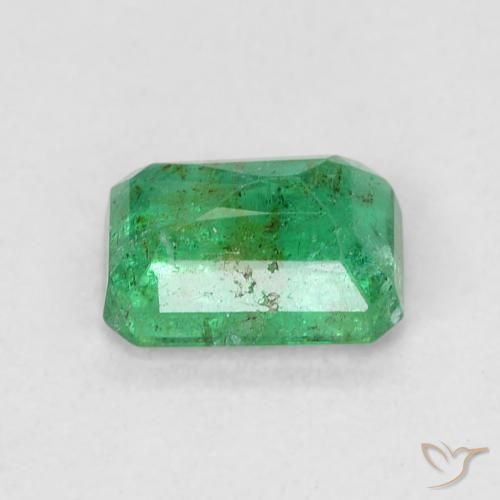 Émeraude Vert basilic léger naturelle Octogone / coupe Émeraude, 0.59 ct, SI