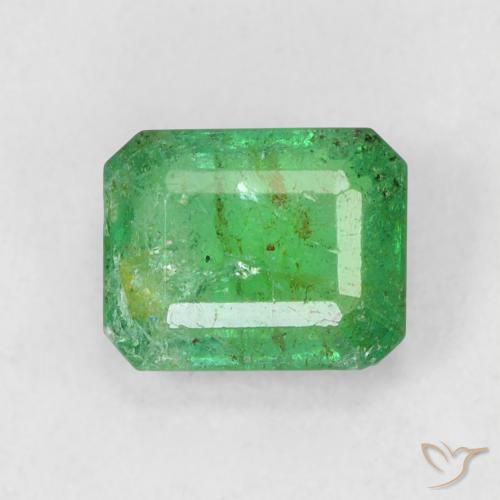 0.55ct Naturel Vert moyen Émeraude, Taille émeraude, SI-I1