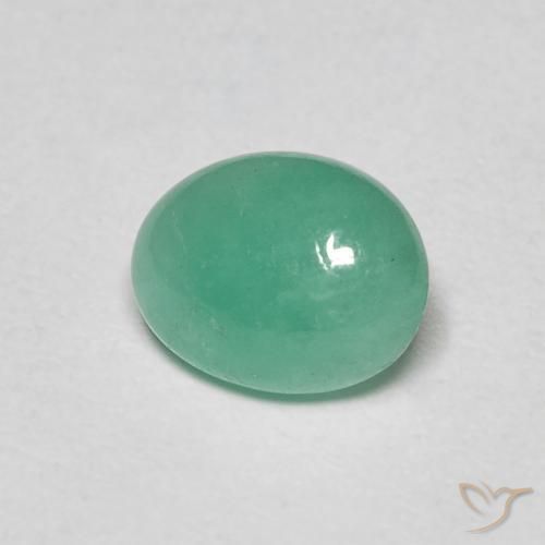 Émeraude Vert menthe intense naturelle ovale, 1.10 ct, Translucide