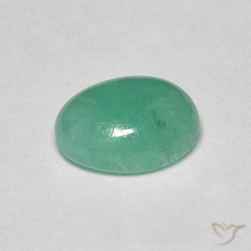 Émeraude Vert menthe intense naturelle ovale, 1.10 ct, Translucide