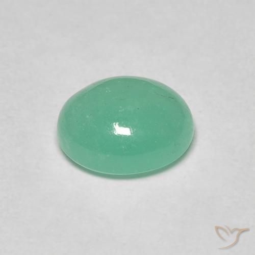 Émeraude Vert clair naturelle ovale, 1.06 ct, Translucide