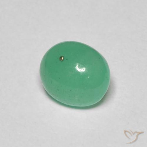 Émeraude Vert moyen naturelle ovale, 0.97 ct, Translucide