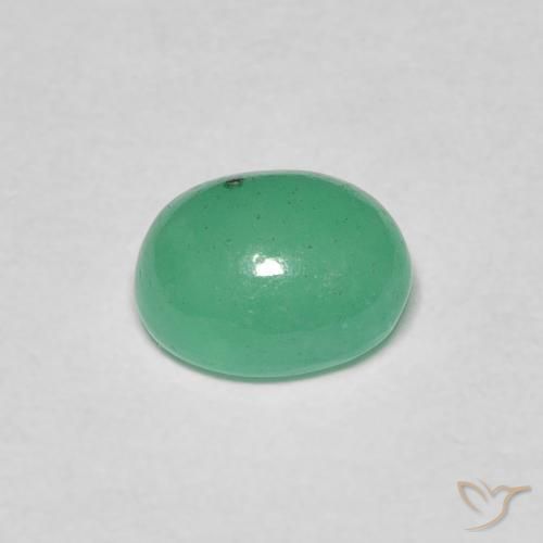 Émeraude Vert moyen naturelle ovale, 0.97 ct, Translucide