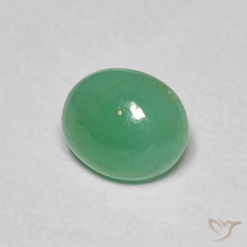 Émeraude Vert clair naturelle ovale, 1.04 ct, Translucide
