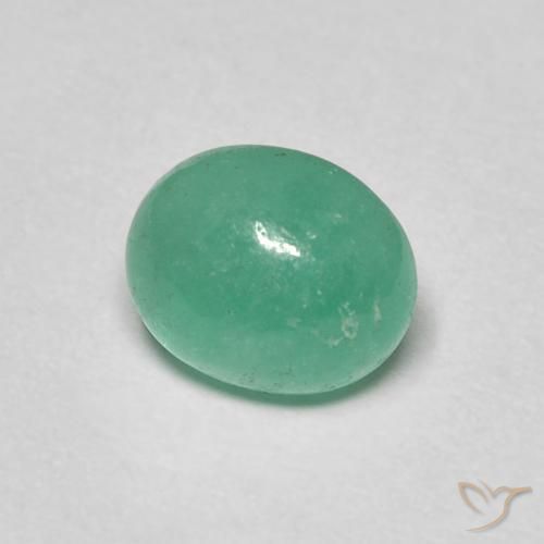 Émeraude Vert moyen naturelle ovale, 1.25 ct, Translucide