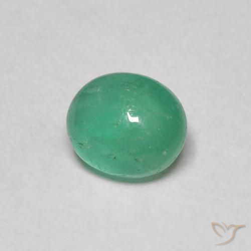 Émeraude Vert menthe intense naturelle ovale, 0.86 ct, Translucide