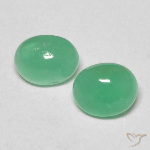 0.72ctw Naturel Vert trèfle Émeraude, ovale, Translucide