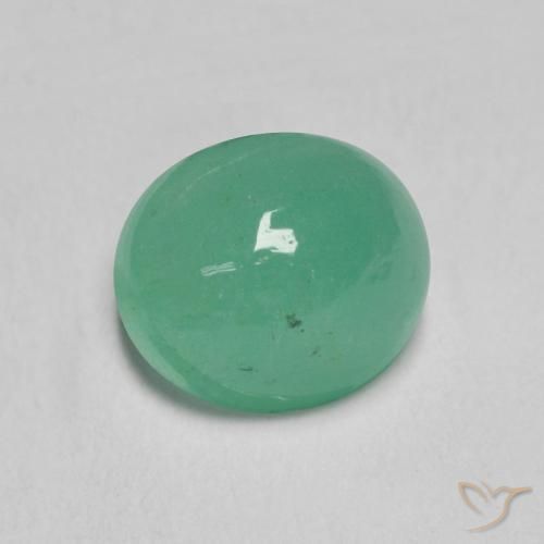 Émeraude Vert clair moyen naturelle ovale, 0.83 ct, Translucide