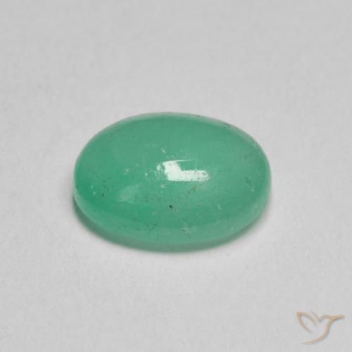 Émeraude Vert clair naturelle ovale, 0.95 ct, Translucide