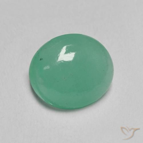 Émeraude Medium Light-Green naturelle ovale, 1.35 ct, Translucide
