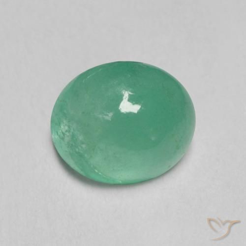 Émeraude Vert bleuâtre naturelle ovale, 0.80 ct, Translucide
