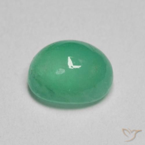 Émeraude Vert bleuâtre naturelle ovale, 0.80 ct, Translucide